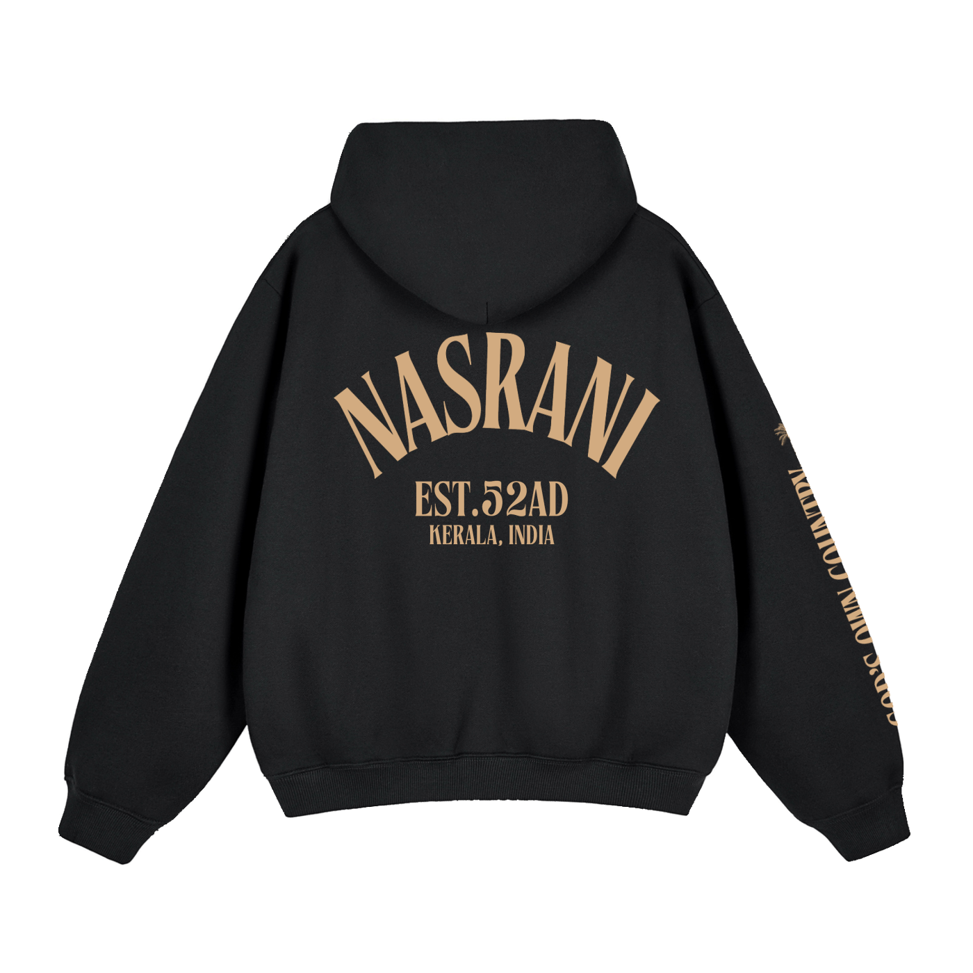 NASRANI Black Fleeced Boxy Hoodie