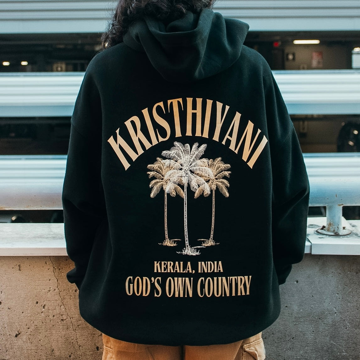 KRISTHIYANI Graphic Back Oversize Fleeced Hoodie